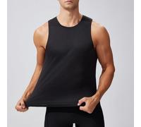 para top Muscular Hombre Poliéster Transpirable Ligero para(Black L) | Secado para rápido, para elimina sudor, mantiene , ideal running, entrenamiento intenso