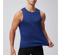 para top Muscular Hombre Poliéster Transpirable Ligero para(Navy blue XXL) | Secado para rápido, para elimina sudor, mantiene , ideal running, entrenamiento intenso