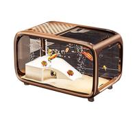 Para tortugas de mesa, de acrílico transparente, recipiente para peces y animales acuáticos con decoración trepadora | Depósito premium ideal para tartas