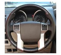 para Toyota Land Cruiser Prado 2010-2017 Funda Antideslizante de Cuero Genuino Negro con Vetas de Madera de durazno, Cosida a Mano, Estilo 3 (Estilo 1)
