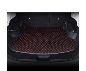 para Toyota para Avalon para Avanza 7Asiento para Auris para Aqua para Crown Esteras Maletero Coche Cuero PU Accesorios Interiores Alfombrilla para Maletero(Black Red,Type B)