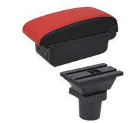 Para Toyota Para Aygo X Caja De Reposabrazos Reposabrazos De Coche Caja De Almacenamiento Central Reequipamiento Interior Con Accesorios De Coche USB(B Red black 3USB)