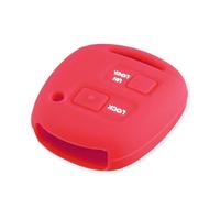 para Toyota para Camry RAV4 para Corolla para Prado para Yaris para Tarago Funda Protectora De Silicona con 2 Botones Funda Llave(Red)