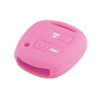 para Toyota para Camry RAV4 para Corolla para Prado para Yaris para Tarago Funda Protectora De Silicona con 2 Botones(Pink)
