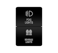 Para Toyota RAV4 Interruptor Doble Pulsación Naranja Luz Blanca 12V Botón Coche Botonera Elevalunas Pulsador Momentáneo (FOG REVERSE)