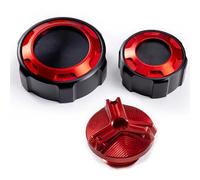 Para Tracer 9 Gt 2021 2022 2023 2024 Protector De Tapa De Llenado Del Depósito De Freno Delantero Y Trasero Para Motocicleta POMPOMPUR(C-A set red)