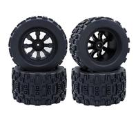 para Traxxas Himoto para HSP para HPI para Redcat 1/10 RC para Monster Truck Neumáticos Y Llantas De 12 Mm Hexagonales para Crawler 4 Piezas Goma RC Coche NeumáTico Piezas