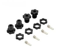 Para Traxxas Para E-Revo Para Revo 3.3 Para E-Maxx Para Summit Slayer Pro 4X4 1/10 4 Piezas 17 Mm Tuerca Para Cubo Hexagonal Rueda Estriada RC Monster Truck Repuestos Juguetes RC(Black)