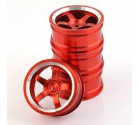 Para Traxxas Para HSP 94123 94122 Para Tamiya Para HPI Para Kyosho Para RedCat Para SAKURA 1/10 4 Uds Llantas Aluminio RC Derrape Carretera Piezas Llanta Rc(Red)