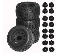 Para Traxxas Para Tamiya Para Arrma Para MAXX Para Granite Para KRATON Para Outcast Para Losi Para Redcat 1/10 4 Uds 128mm Piezas Neumáticos Rc RC Maquetas Componentes(Black)