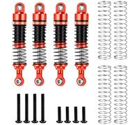 Para Traxxas Para TRX-4M Para Mustang Para Defender 1/18 52 Mm 4 Piezas Amortiguador Aleación Aluminio Modelo Oruga Control Remoto Piezas Amortiguador RC(Red)