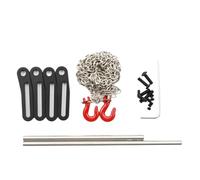 Para Traxxas Para Trx4 Para Axial Para Scx10 Para Lcg Para Chassis 1/10 RC Crawler Piezas De Mejora Accesorios Parachoques Delantero Y Trasero De Metal Con Gancho Remolque Repuestos Juguetes RC(Black)