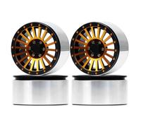 Para TRX4 Para TRX6 Para SCX10 Para Yeti Para Wraith RB10 Para Ryft Para Yikong 1/10 Beadlock 18 Radios 12MM Llantas Hexagonales Hub RC Coche Todoterreno Piezas Llanta Rc(Yellow)