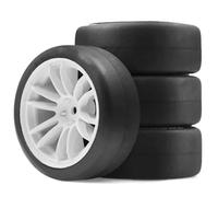 Para TT01 Para TT02 XV02 XV01 PTG2 A959 1/10 Neumáticos Deriva Llantas Ruedas Plástico 12mm Hex Road Touring Para Street Car RC Accesorio De Coche RC(WHITE)
