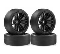 Para TT01 Para TT02 XV02 XV01 PTG2 A959 1/10 Neumáticos Deriva Llantas Ruedas Plástico 12mm Hex Road Touring Para Street Car RC Accesorio De Coche RC(Black)