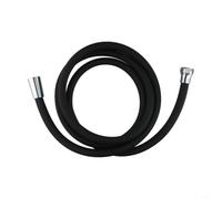 para tubo de ducha de silicona premium 2M antitorsión para premium (negro | Núcleo de látex, flujo de alta presión, sello a prueba de fugas, longitud de 2 m, conexión rápida G1/2