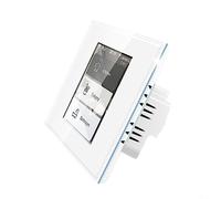 Para Tuya WiFi LCD Smart Light Switch funciona 4 en 1, luz/cortina 3 Gang Switch-Blanco