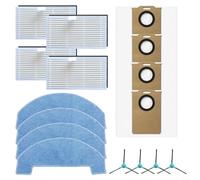 Para Ultenic para T20 Pro para T10 Lite Aspiradora Robot Accesorios Set 4 x Filtros 4 x Cepillos Laterales 4 x Toallitas 4 x Bolsas para el polvo