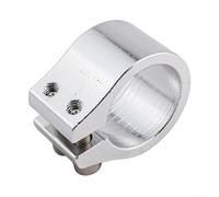 Para Ultra Light 6061 Abrazadera de tija de sillín de aluminio con doble tornillo de fijación para bicicletas de carretera y bicicletas eléctricas (plata)