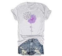 Para una camiseta de apoyo de conciencia para mujer, blusa con elástico, Blanco, M