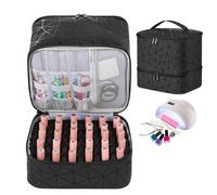 para uñas de doble capa: soporte de gran capacidad, estuche universal para | secador de uñas de 2 capas, bandeja protectora de inserción de espuma, de almacenamiento de herramientas de
