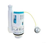 Para válvula de cisterna de inodoro con sistema de descarga doble, mecanismo de ahorro de agua de plástico con botón cromado, instalación rápida para drenaje de 60-70 mm y altura de tanque ≥220 mm