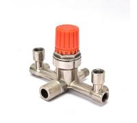 Para válvula reguladora de compresor de aire de pistón con construcción de tubo de salida doble de aleación de zinc con sellado mejorado y mayor capacidad de flujo