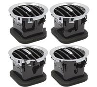 Para Vauxhall Para Corsa D Para Adam Negro/Cromo Tablero Aire Acondicionado Salida 2201099 Rejilla Ventilación Aire Interior Ac Cubierta Rejilla Ventilación(4 x Full Chrome)