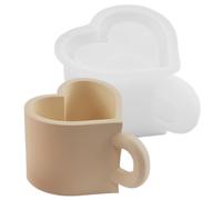 para velas con forma de corazón | de silicona 3D antiadherente para taza de corazón, para velas, de resina de fácil liberación, de hecho a mano de yeso para choc