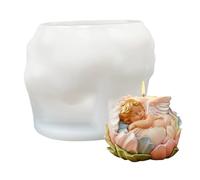 Para velas - Utensilios para manualidades y ángel antiadherentes - Para velas de silicona tema - Para cera jabón epoxi arcilla resina fundida Arts & Crafts y dulces