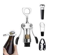 Para vino | con aireador vertedor y cortador de hojas de bar | abrebotellas para vino | para cocina, bar, camping, barbacoa, bodas, reuniones, restaurante