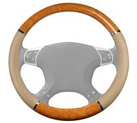 para Volante de Coche | Cubierta para Volante de Cuero Artificial de Grano de Madera con Forro Antideslizante | Accesorio de Coche Universal para Coches Diversos, diámetro del de 14,5-15 pulga