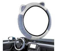 para Volante de dirección de Felpa - Piel Artificial 38 cm 14 Pulgadas | Agarre para Conducir en climas fríos Forro Antideslizante, mañanas heladas, Viajes Largos | Lindo Accesorio Interior