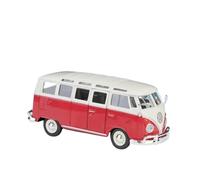 para Volkswagen T1 Bus Van Samba Travel Bus 1:24 Aleación De Fundición A Presión Modelo De Coche De Lujo Simulación Decoración del Hogar Regalos(Red)