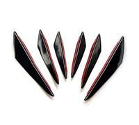 Para VW Para 6 6 Piezas Universal Parachoques Delantero Decoración Difusor Divisor Alerón Universal Parachoques Labio Coche Alerón Accesorios(Black 6pcs)