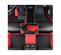 para VW para Amarok 2010 2011 2012 2013 2014 Alfombrillas Piso Automóvil A Prueba De Agua Alfombra Interior Alfombrillas Cuero Personalizadas(Black with Red)