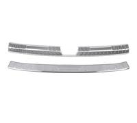 para VW para Golf 8 MK8 2020-2023 Kit De Cubierta Protectora De Placa De Parachoques Interior Y Exterior De Maletero Trasero Plateado Y Negro(Plata)