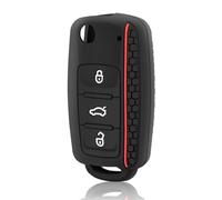 para VW para Golf para Polo para Bora para Beetle Funda de Silicona con Tapa para Llave(Red)