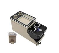 PARA VW Para ID. BUZZ 2022 2023 + Juego Caja Rieles Delanteros Fila Reposabrazos Negocios Almacenamiento Central Automóvil De Negocios Móvil(D beige Wireless)