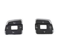 para VW para P&assat B7 para Sharan 2011-2015 Botón Interruptor Control Audio Volante Multifuncional Automóvil Embellecedor Cubierta Volante del Coche(Un 1 par)