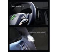 para VW para Passat B6 para Golf 5 Mk5 para Jetta para Tiguan 07-11Funda Trenzada para Volante De Automóvil Personalizada Interior(Orange)