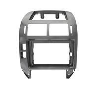 Para VW Para Polo 2004 2005 2006 2007-2011 Doble Din Radio Player 2 Din Only Frame Audio Dash Trim Facia Panel 9 Pulgadas Marco fascia estéreo(Marco de plata)