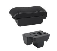 Para VW Para Polo 2019 2020 2021-2024 Compartimento De Reposabrazos Para Coche Caja De Almacenamiento Central Accesorios De Carga USB RESPUNEKBAH(B3 white line 3USB)