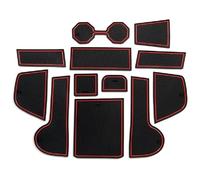 para VW para Polo MK6 AW 2018-2023 Alfombrilla Goma para Ranura Puerta Cojín para Almacenamiento Posavasos Adhesivo A Prueba Polvo Alfombrilla Antideslizante Ranura Puerta(Red2)