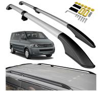 OMAC Barras portaequipajes de techo compatibles con VW T5 T6 2003-2024 L1 corto aluminio plateado 2X