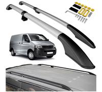 OMAC Barras de Techo Relingträger Compatible con VW T5 T6 Transporter Multivan Caravelle 2003-2024 L1 Kurzer Aluminio Gris 2tlg