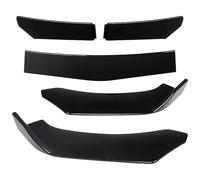 Para VW Universal 5PCS Separador Parachoques Delantero Ajustable Kit Cuerpo Divisor Labios Prelabio Pegatina Ala Decorativa Aletas Alerón(Bright Black)