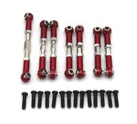 Para WLtoys 104072 1/10 RC Control Remoto Coche Drift Metal Actualización Accesorios Varilla Tracción Completa 7 Piezas Juego Reparación Reemplazo Piezas(Red)