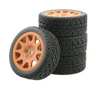 Para Wltoys 144001 1/18 1/16 1/10 4 Uds RC Coche 66mm Neumáticos De Goma Para Buggy Crawler On/Off Road Repuestos Reemplazos Maquetas Orugas RC(Orange,B)