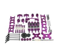 Para WLtoys 144001 124019 Juego 14 Amortiguadores Metálicos Y Barras Acoplamiento Brazos Oscilantes Piezas Coches RC Accesorios Mejoras Repuestos Accesorio RC(Purple)